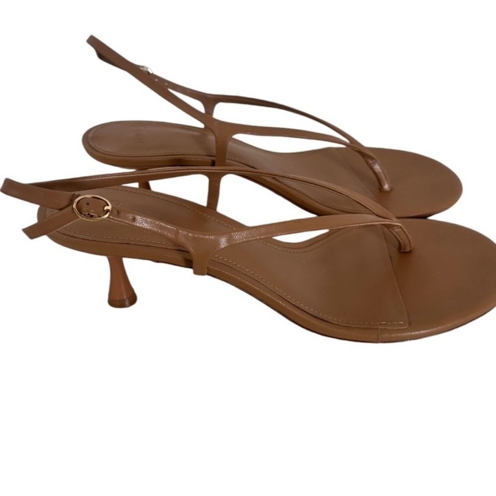 MNG Women's Brown Strappy Leather Kitten Heel
Sandals, Size 41 (US 10)